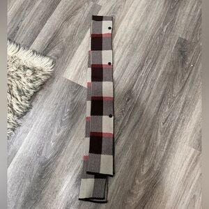 Plaid Scarf with Red and Brown Accents